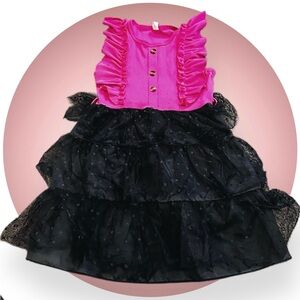 BOGO Pink and Black Ruffled Dress